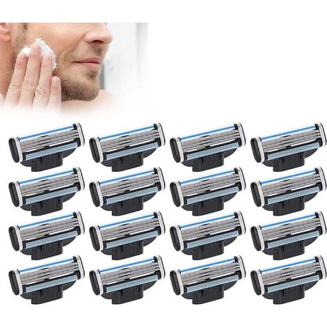 16Pcs lames de rasoir pour hommes, recharges de lames de rasoir, lame de rasoir manuel, professionnel barbier barbe lames de rasoir (1/4)