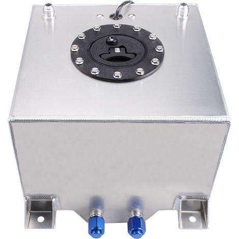 20-Liter-Zusatztank, Puffertank aus Aluminiumlegierung, hochglanzpoliert, 5 Gallonen, Kunststoffdeckel mit Sensor – Silber