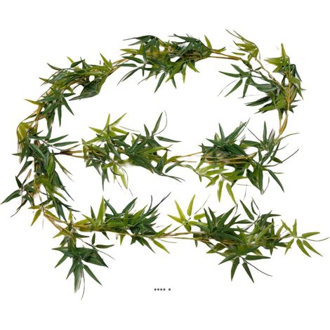 Guirlande de bambou artificiel ramifiée plastique L 190 cm Vert (1/3)