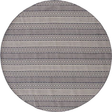 Tapis Rond Imprimé "Sishu" 200cm Gris (1/5)