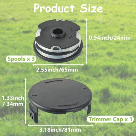 Filamento Nylon per Tagliaerba LIDL Parkside PRT 550 A1, A3, PRTA 20-Li A1, B2, C3 (3 Spole + 1 Copertura) (1/4)