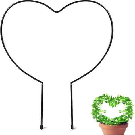Tuteur pour plantes grimpantes d'intérieur en métal en forme de cœur, facile à utiliser et à ajuster. (1/5)