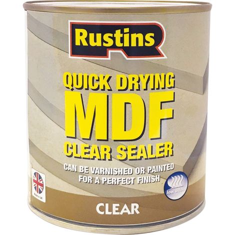 Rustins Quick Dry MDF Sealer Clear 250ml Water-Based Primer and Sealer
