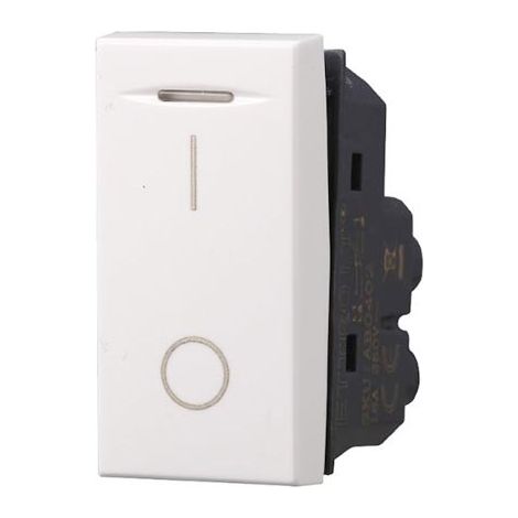 Interrupteur bipolaire 2P 16A 250Vac compatible Bticino Axolute couleur blanc Ettroit AB0402