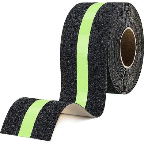 Anti-Rutsch-Klebeband, im Dunkeln leuchtendes, rutschfestes Sicherheitsband, verbessert den Halt und rutschfeste Sicherheitsstufen, 5 cm x 5 m