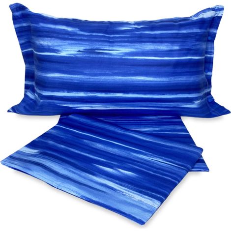 COMPLETO lenzuola LENZUOLO sfumato MODERNO RIO BLU in puro cotone Due Piazze
