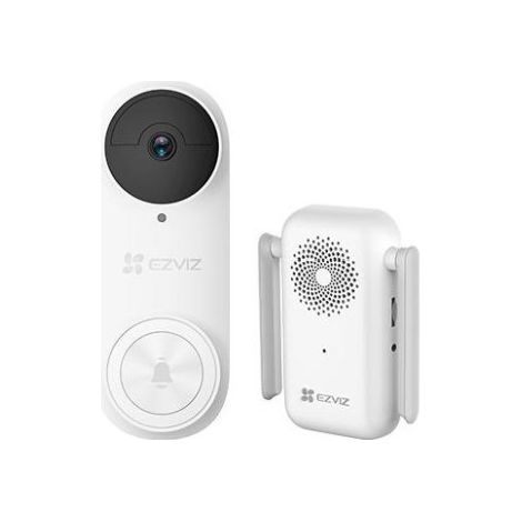 EZVIZ DB2 PRO Connected Video Doorbell - Rechargeable Battery Powered - White (1/4)