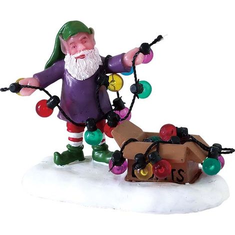 Lemax – Figurine décorative Untangling The Lights – Résine – Dimensions 5,6 x 3 x 4,8 cm – Pour décoration intérieure festive