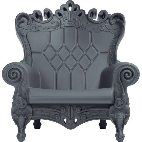 Queen of Love  Grigio elefante  poltrona design originale Slide colorata moderna barocca regina