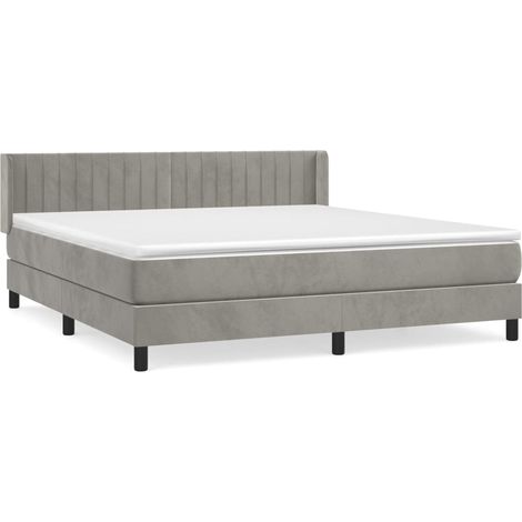 Maison Exclusive - Boxspringbett mit Matratze Hellgrau 180x200 cm (1/5)