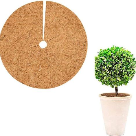 Ensemble de 4 anneaux de paillis en fibre de coco — Tapis de coco de 20 cm — Convient aux arbres — Tapis de protection naturelle — Convient aux arbres et aux plantes, d'intérieur comme d'extérieur (1/4)