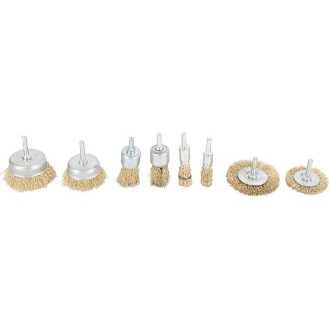 Jeu de 8 brosses métalliques à tasse pour perceuse et meuleuse, fils ondulés grossiers, décapage rouille et peinture, accessoire pour angle grinder (1/5)