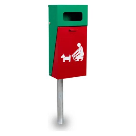 Cestino Dog Toilette Plutos 206 Giochipark acciaio zincato 21lt Ø16x30x45h - Da interrare (1/2)