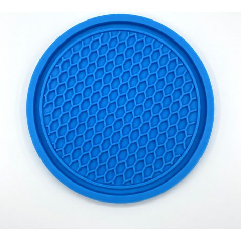 Alfombrilla para posavasos de coche, azul sin pedrería, pieza única (1/5)