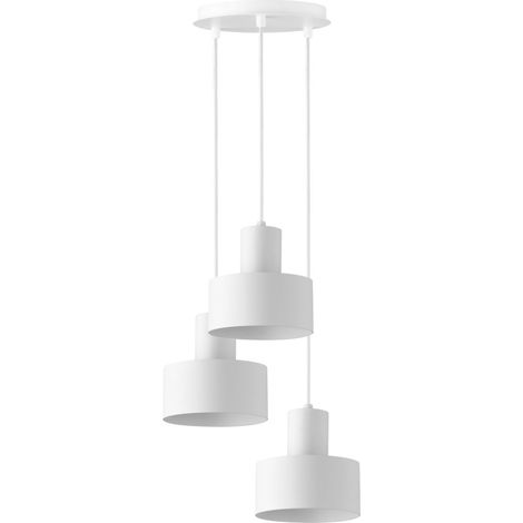 Suspension blanche minimaliste ronde Rif 3xE27 Sigma