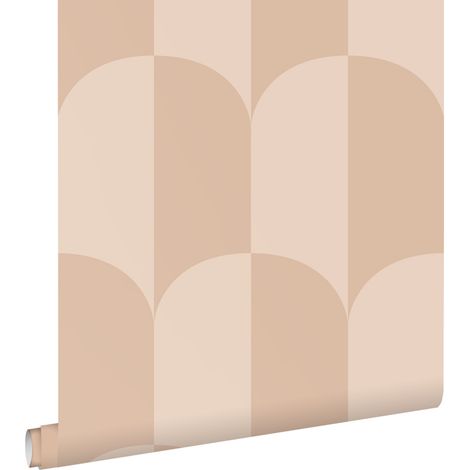 papier peint art déco rose poudre clair - ESTAhome (1/5)