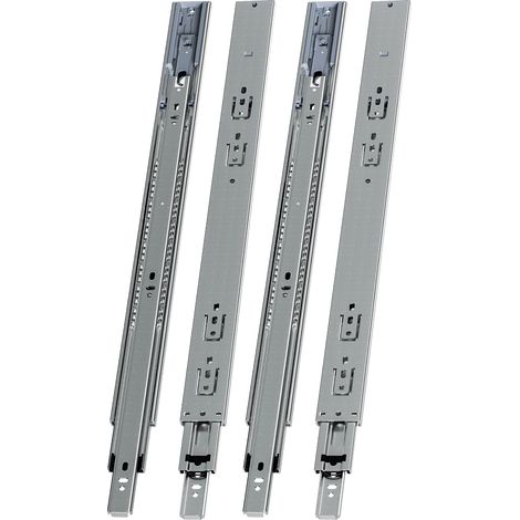Randaco 2 Paar Schubladenschienen 550 mm Vollauszug, 3-teilig, Softclose mit Selbsteinzug, 45 kg Tragkraft, Schubladenauszug aus Stahl (1/5)