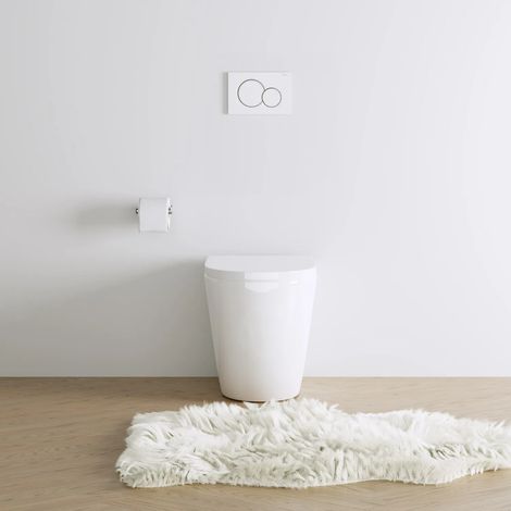Toilette murale sans rebord avec couvercle de siège à fermeture douce Mod. Roma