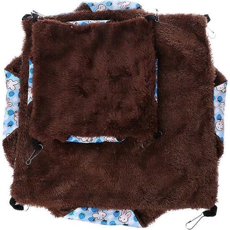 Hamac double couche pour hamster, cage, lit planeur, suspendu chaud pour se reposer et jouer - Bleu (1/4)