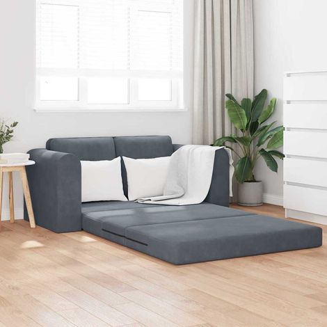 Canapé-Lit,Lit de jour,Lit de repos 60cm Gris foncé Velours 822526 (1/5)