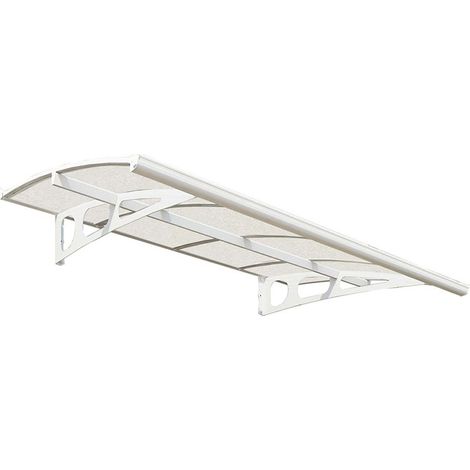 Patio Cover Bordeaux Door Awning Canopy 2230 Clear - Acrylic - L223.5 x W139 x H33 cm - White
