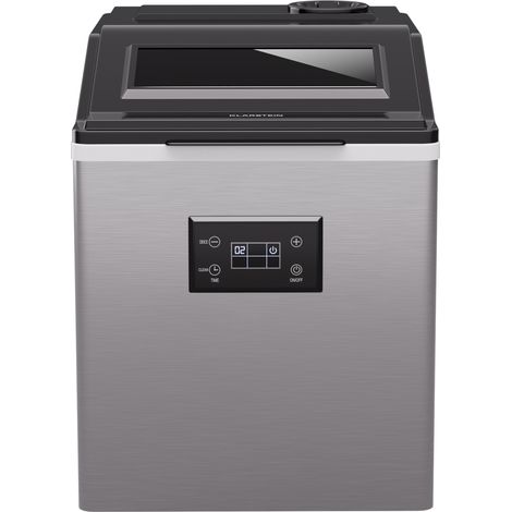 Klarstein Fabricador de hielo FrostMaster 40 kg de cubitos de hielo al día Carcasa de acero inoxidable Pantalla LED incl. pala de hielo
