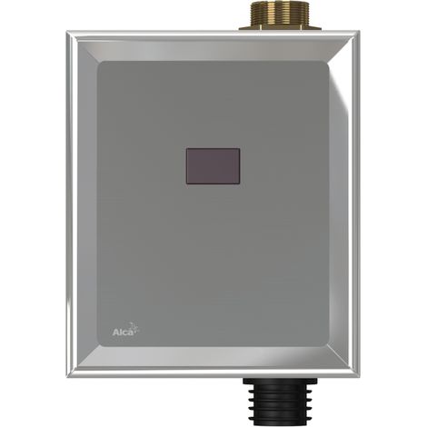 Válvula de descarga automática cromada para inodoro, alimentada por la red eléctrica de 12 V, modelo A114S. (1/3)