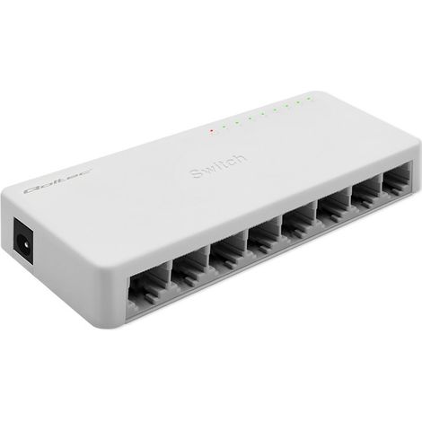 Commutateur réseau non administrable Qoltec, 8 ports RJ45 1000 Mbps Fast Ethernet LAN (1/5)