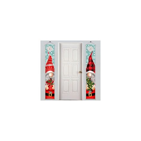 Weihnachtsfeier-Dekorationen, Weihnachts-Hintergrund-Stoffbanner, Weihnachtsdekoration, Weihnachts-Couplets mit Weihnachtsmann-Deko-Accessoires (L) (1/5)