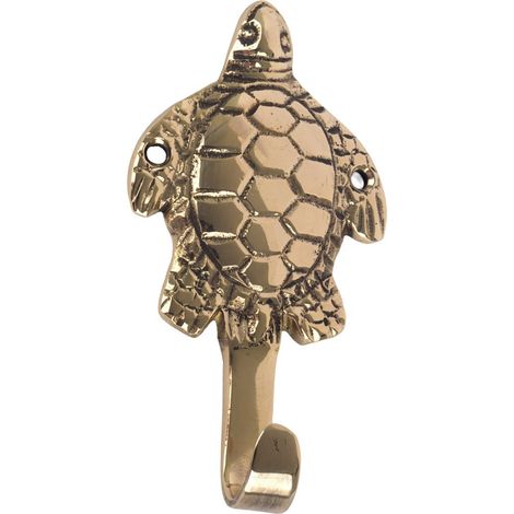 Colgador de pared con tortuga de latón dorado 10 cm (1/5)
