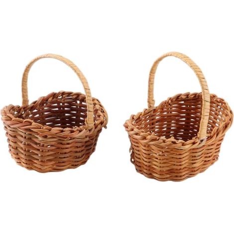 paniers en osier avec poignées, mini paniers en rotin pour la décoration intérieure, les pique-niques et les fêtes (1/5)