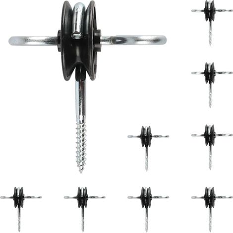 Lot de 10 isolateurs d'ancrage de Portail, isolateurs de Crochet de clôture électrique Double Face, isolateurs à Visser pour poteaux en Bois, connecteur de poignée de passerelle Durable (1/5)