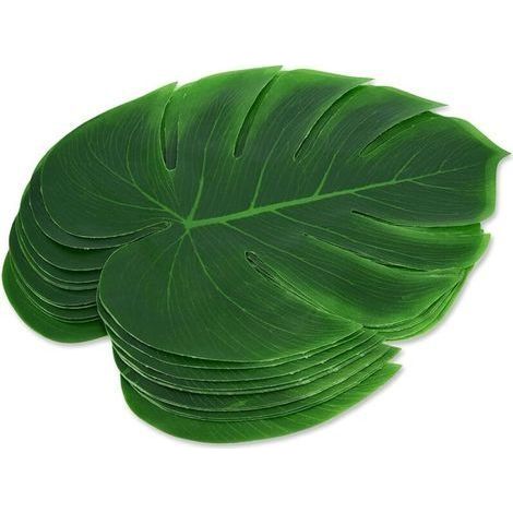 Set de table en feuilles de palmier artificiel 12 pièces – Antidérapant et durable – Protection contre les taches pour cuisine et fêtes (1/5)