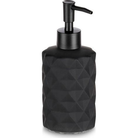 Dispensador de jabón líquido de vidrio negro, 330 ml. (1/5)