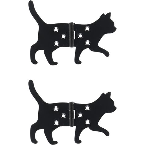 Set de 2 charnières chat - Droite - Noir - L 10,5 cm - Livraison gratuite (1/2)