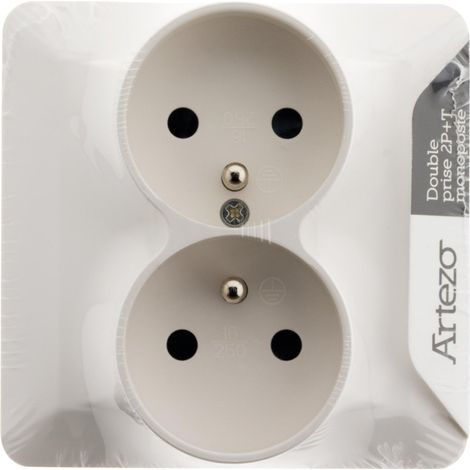 Double prise 2P+T 16 A monoposte – Artezo Blanc (1/5)
