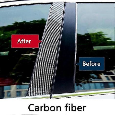 TPU/Glänzende Spiegelsäulenabdeckung, Türleisten, Fensteraufkleber, Zubehör für Ford Fiesta 2009–2014 – Kohlefaser