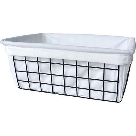 Panier métallique avec doublure, lot de 1 panier de rangement, organisateur de panier pour placards de cuisine A (1/5)