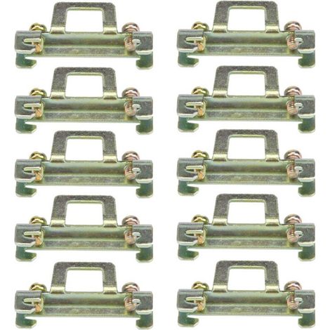 10 attaches métalliques pour rail DIN 35 mm - Lot de fixations robustes (1/5)