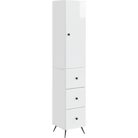 Set di armadi 2 pcs Bianco Lucido 34,5 x 34,5 x 90 cm vidaXL