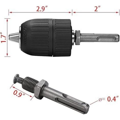 13mm Mandrin Auto-serrant Rapide Adaptateur SDS perforateur perceuse foret Mandrin de perceuse