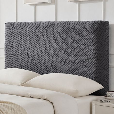 Housse de tête de lit jacquard élastique gris foncé motif grille 1,2 m 1.2 1.1-1 4 réf 25 × 20 × 5 cm 360 g – Livraison gratuite