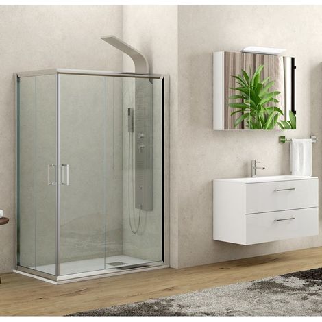 Box doccia angolare 100x70 alto 180 cm vetro trasparente K410 kamalu