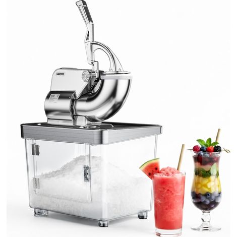 Broyeur à Glace, 350W, 2000 tr/min, 4 Lames Inox, Réservoir 50L, Machine Pro pour Slush Et Snow Cones, Texture Réglable, Argent (1/5)