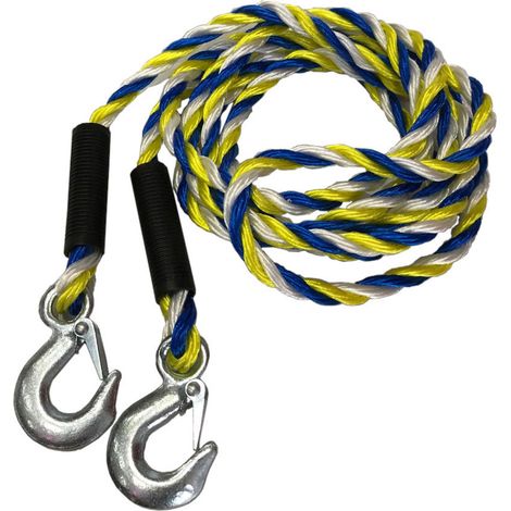 Corde de Remorquage Tressée à Crochets L. 3,9 m x D. 12 mm - 3000 kg - Précision et fiabilité - Beast
