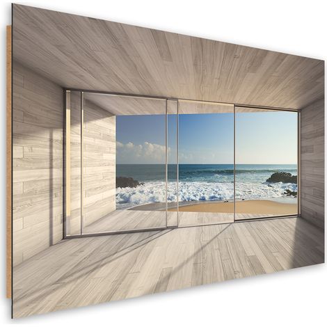 Quadro deco panel, Vista mare dalla finestra - 120x80 (1/5)