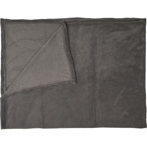 Plaid Microfibre "Roméo" 120x150cm Gris Foncé (1/3)