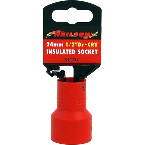 Neilsen 24mm Single Injection Insulated VDE Metric Standard 1/2" Drive Socket