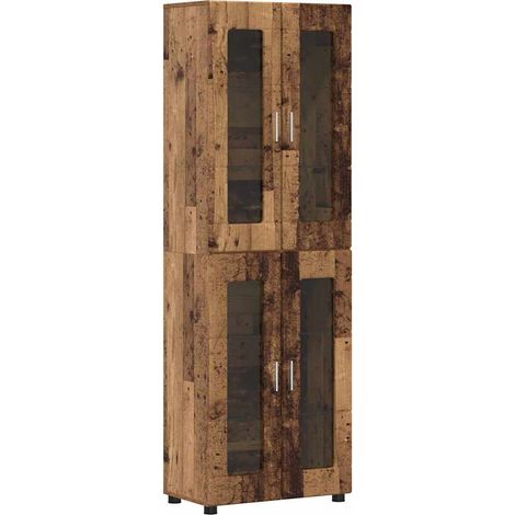 Aparador alto con estante FLORIN Madera vieja 60 x 35 x 182 cm vidaXL