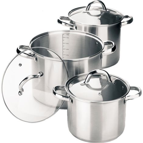 Juego de ollas grandes Maestro, 6 piezas (3,5 l, 4,5 l, 8,0 l) (1/2)